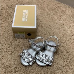 Michael Kors toddler silver sandals